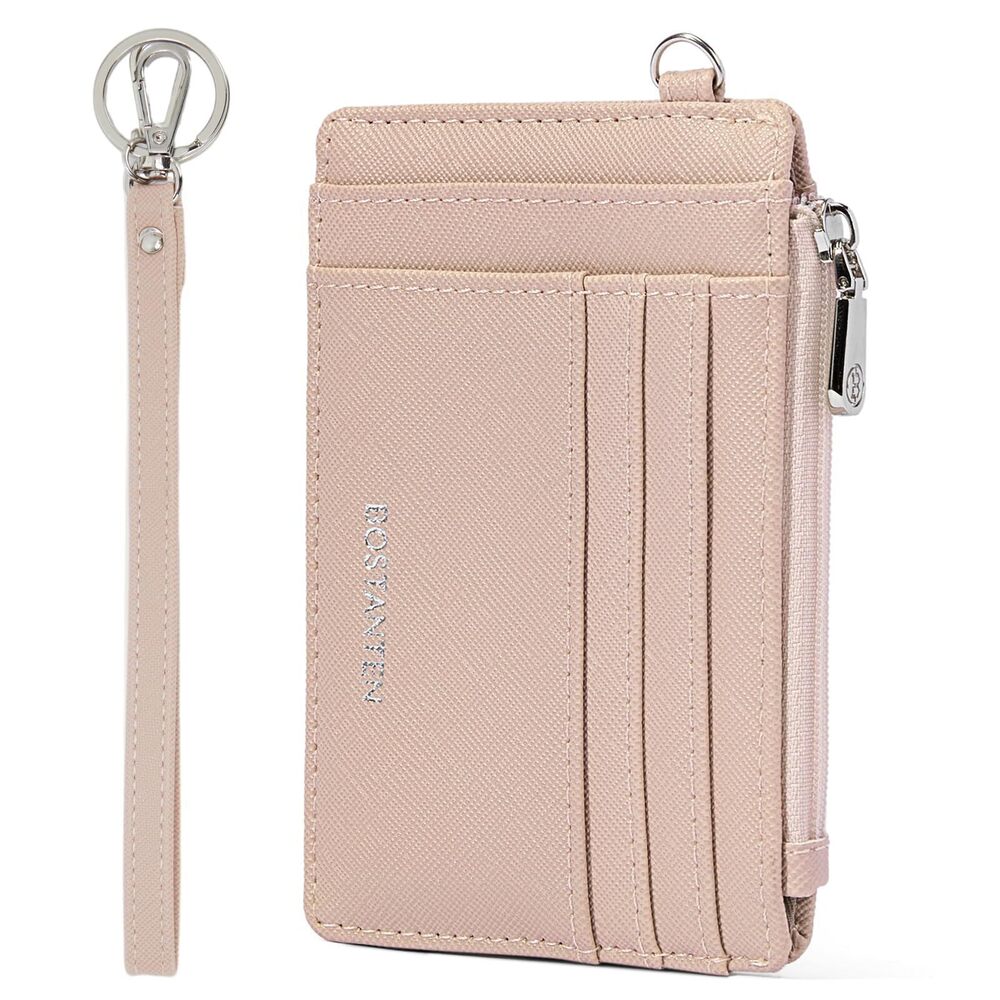 6386 Small Wallet RFID Leather Credit Card Holder Slim Wristlet Keychain